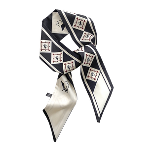 菱形黑色丝巾女长条发带春秋季ins韩版扎头发绑包包丝带装饰领巾