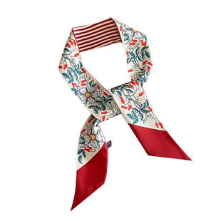 高级感红色fafa长条小丝巾女春夏款装饰扎马尾绑包带手柄丝带飘带