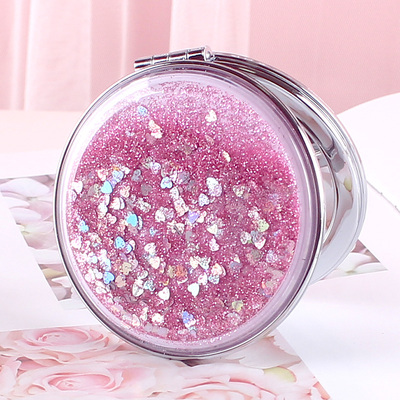 学生双面放大可爱手持化妆镜镜子