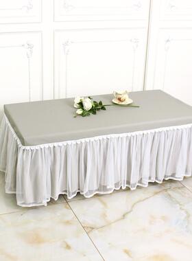 哑光灰色防油防水多花色茶几罩蕾丝全包长方形桌布电视柜长凳子罩