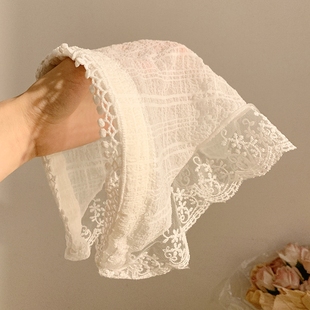 蕾丝头巾发箍女夏季海边出游拍照发卡氛围感压发头箍百搭头饰