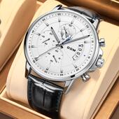 DOM多姆男士 手表名牌新款 高档潮流休闲商务夜光日历防水石英腕表