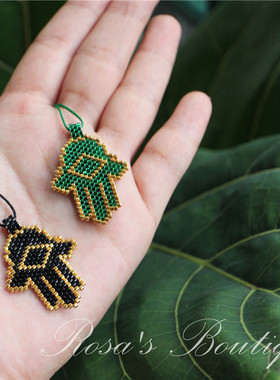 手工编织手掌个性波普流苏项链