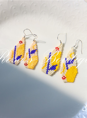 梨 Handmade Beading 手工编织进口米珠串珠不掉色夏日耳钉耳夹