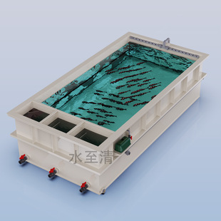 庭院锦鲤方形鱼池观赏PP养鱼池带传统侧滤仓一体循环水过滤系统