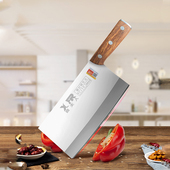 龙水喜夫人手工锻打厨房9铬锻打菜刀切片中式 黄瓜专业不锈钢大号