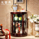 允典红木家具刺猬紫檀半圆酒柜玻璃酒柜欧式 古典红酒柜全实木 中式