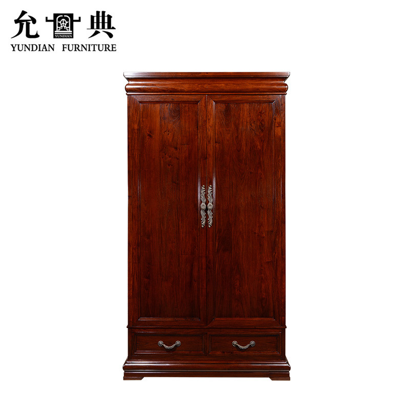 允典红木家具刺猬紫檀美式双门大橱衣橱储物柜衣柜现代简约中式