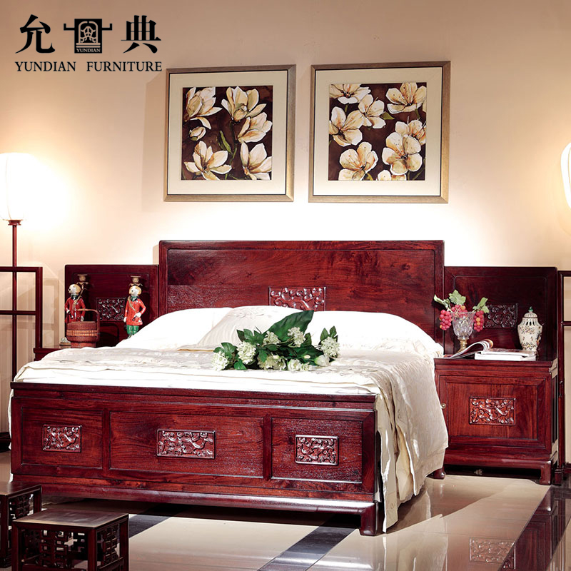 允典新中式现在简约实木双人床