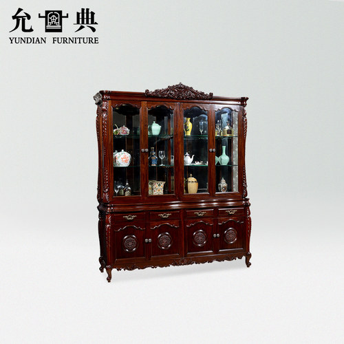 允典红木家具花梨木08欧式展示柜