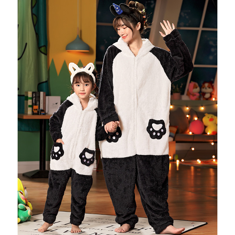 冬季儿童连体睡衣加厚法兰绒女童防踢卡通小女孩双面珊瑚绒家居服
