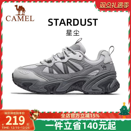 骆驼老爹鞋女款秋季新款网面透气复古休闲鞋防滑厚底增高运动鞋