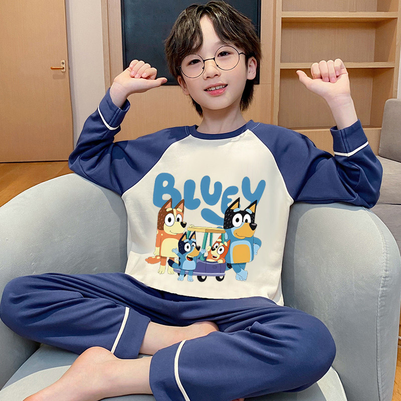 男童睡衣秋季纯棉长袖长裤套装