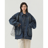 水洗休闲牛仔夹克立体口袋情侣外套上衣N9002/P105，男装夹克，星座202-3