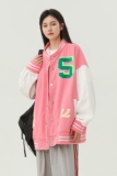 字母水洗毛巾料刺绣棒球服夹克情侣外套976/P100，男装夹克，星座202-3