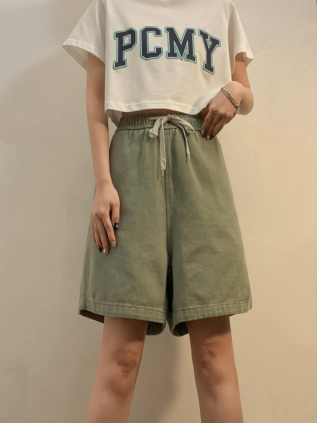 夏季水洗工装五分裤情侣潮流沙滩裤中腰短裤K2202/P50，男装牛仔裤，星座202-3