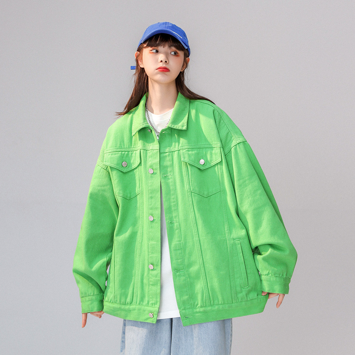 新款休闲纯色工装情侣潮牌牛仔水洗夹克外套N961/P85/128,男装夹克,星座202-3