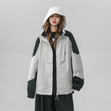 春季新款立领连帽撞色拼接情侣冲锋衣登山服夹克JK18/P65/98，男装夹克，星座202-3