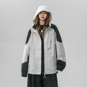 春季新款立领连帽撞色拼接情侣冲锋衣登山服夹克 JK18/P65/98图片 春季新款立领连帽撞色拼接情侣冲锋衣登山服夹克 JK18/P65/98图片