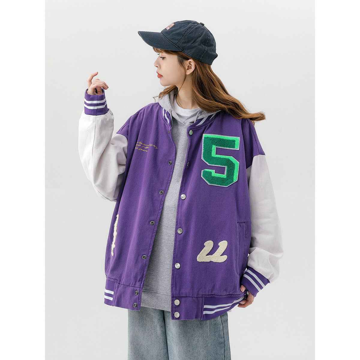 大货充足字母水洗毛巾料刺绣棒球服夹克情侣外套976/P100,男装夹克,星座202-3