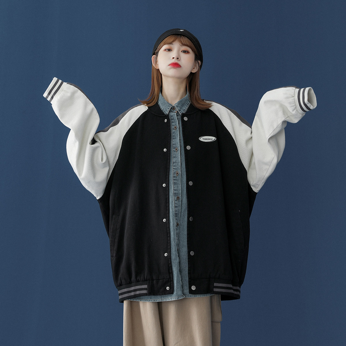 青春撞色棒球服潮流情侣字母夹克上衣9106/P95/148,男装夹克,星座202-3