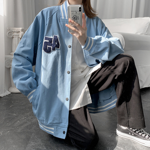 中性棒球领简约男女同款夹克上衣外套JK328/P90 138图片