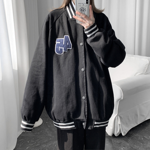 中性棒球领简约男女同款夹克上衣外套JK328/P90 138图片