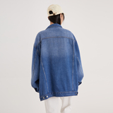 渐变多口袋翻领水洗牛仔夹克情侣休闲外套N605/P105，男装夹克，星座202-3