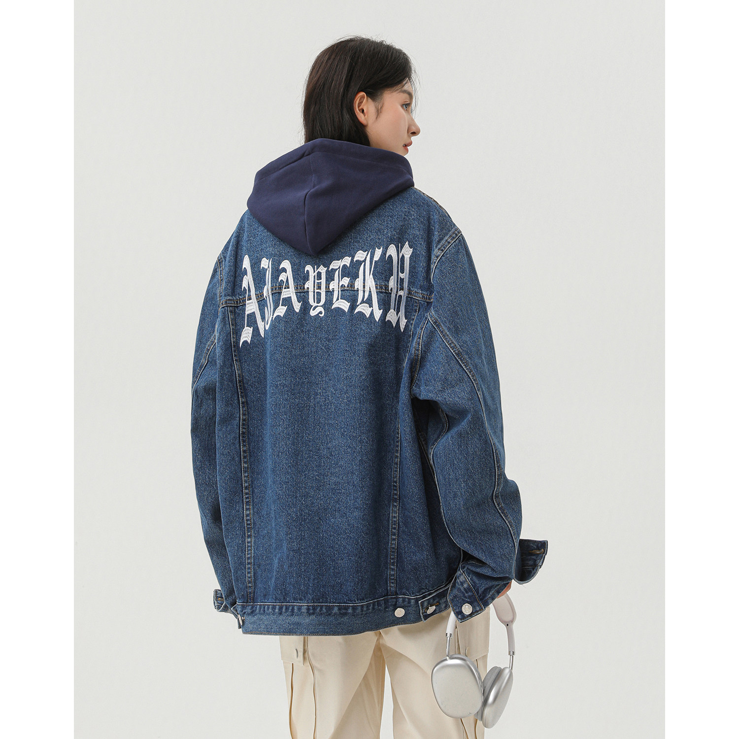 字母刺绣水洗潮流休闲情侣外穿牛仔外套608/P105,男装工装外套,星座202-3