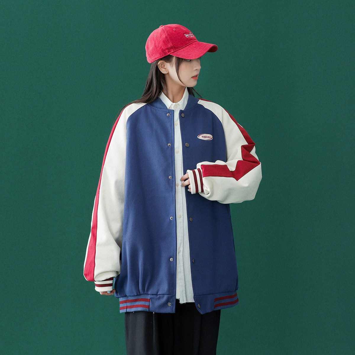 青春撞色棒球服潮流情侣字母夹克上衣9106/P95,男装夹克,星座202-3