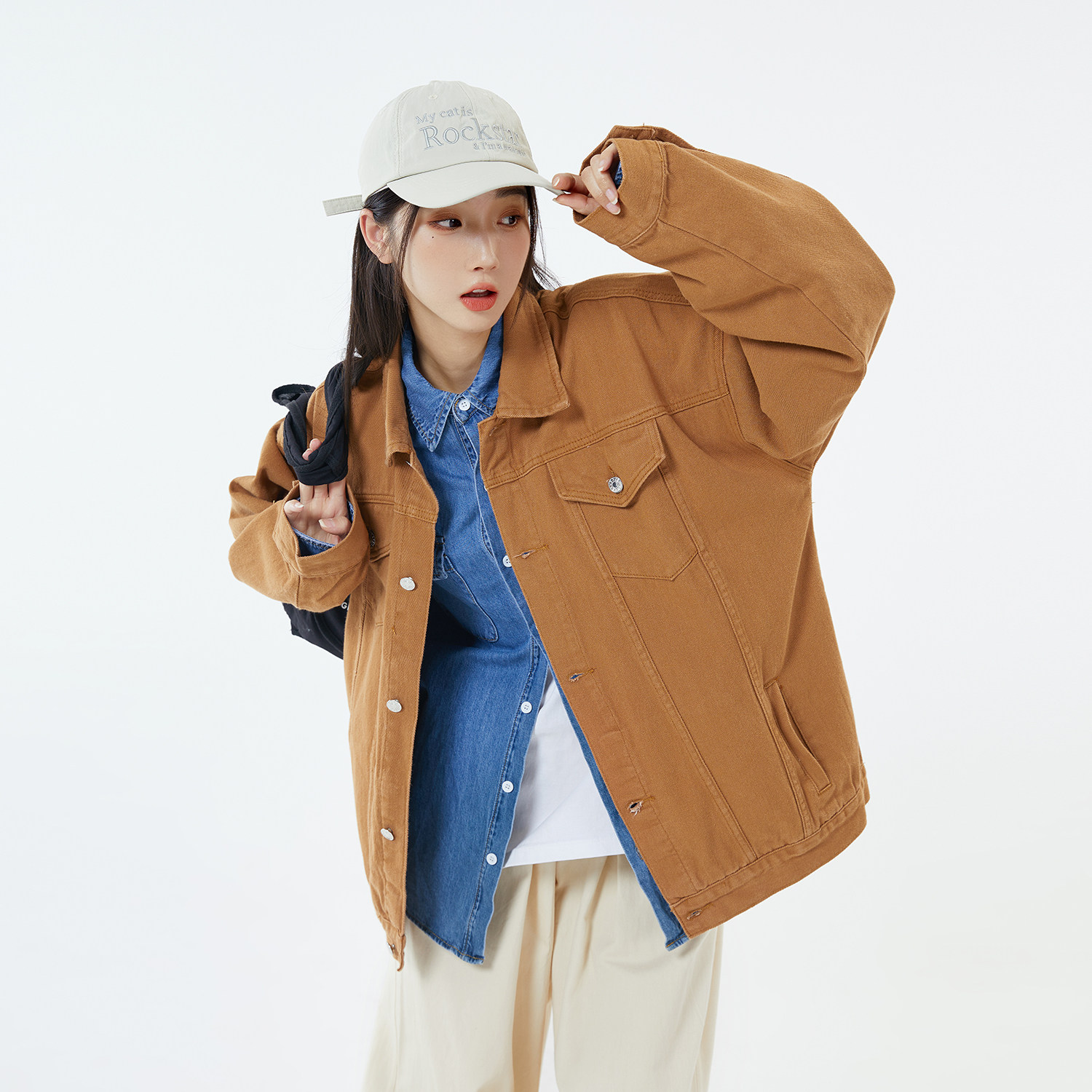 新款纯色工装情侣潮牌牛仔水洗夹克外套N961/P85/128,男装夹克,星座202-3