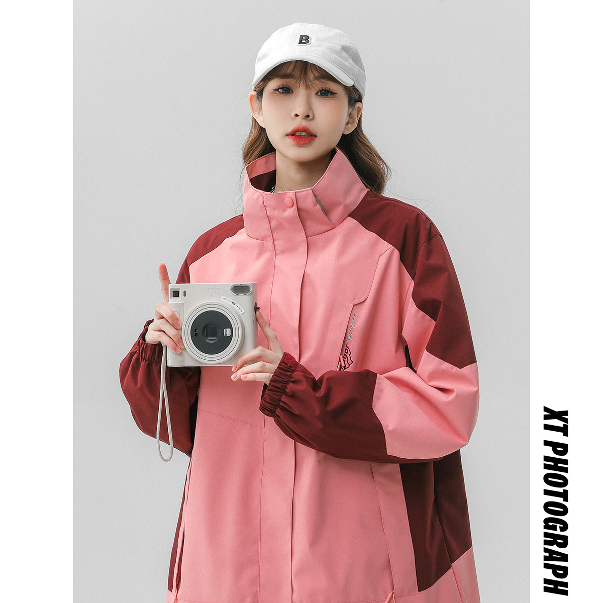 春季新款立领连帽撞色拼接情侣冲锋衣登山服夹克JK18/P65/98,男装夹克,星座202-3