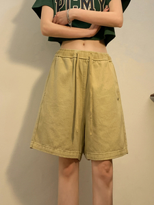 夏季水洗工装五分裤情侣潮流沙滩裤 中腰短裤K2202/ P50，男装牛仔裤，星座202-3