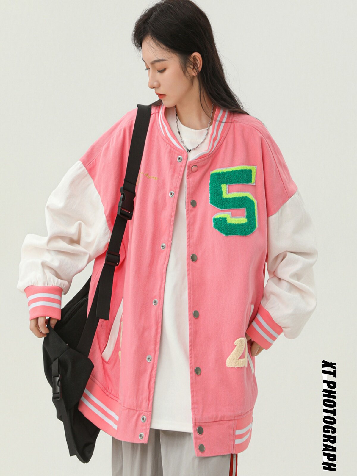 字母水洗毛巾料刺绣棒球服夹克情侣外套976/P100,男装夹克,星座202-3