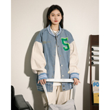 字母水洗毛巾料刺绣棒球服夹克情侣外套976/P100，男装夹克，星座202-3