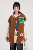 字母水洗毛巾料刺绣棒球服夹克情侣外套976/P100，男装夹克，星座202-3