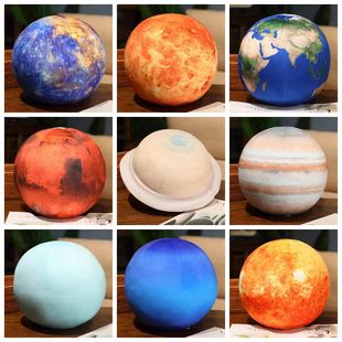 太阳月球火星星球毛绒玩具抱枕摄影道具礼物创意公仔球形玩偶儿童
