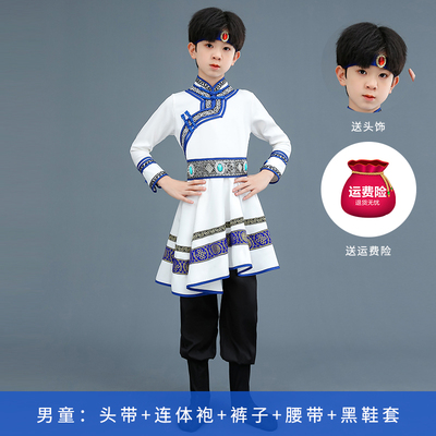 蒙古族儿童演出服女童蒙古舞蹈服装幼儿民族服饰蒙族蒙古袍表演夏 — 8