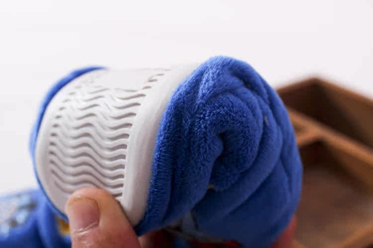 Pantoufles enfants en suède pour hiver - semelle plastique - Ref 1005039 Image 3