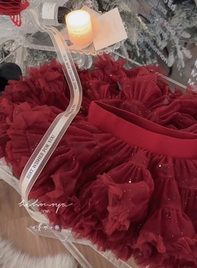 Spring韩国童装2025冬季新款宝宝甜美撒银千层纱tutu裙女童半身裙