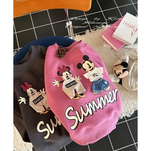 亲子米奇立体小衣服卫衣女童长袖 新款 T恤 2025秋季 Spring韩国童装