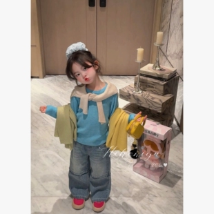 女童针织衫 Spring韩国童装 亲子多巴胺丝光软糯打底衫 新款 2026春季