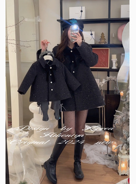 Spring韩国童装2024冬季新款气质千金感小香风羽绒大衣韩版亲子款