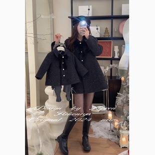 亲子款 Spring韩国童装 气质千金感小香风羽绒大衣韩版 新款 2024冬季