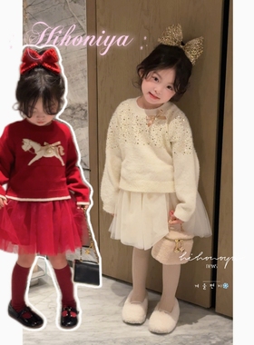 Spring韩国童装2026冬季新款宝宝小马拜年亮片加绒连衣裙女童裙子