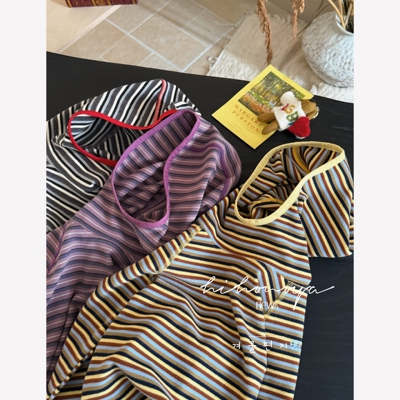 Spring韩国童装2025年秋冬新款宝宝条纹撞色磨毛帽衫女童连帽外套