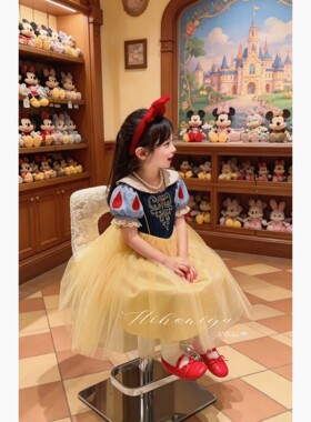 Spring韩国童装2026夏季新款宝宝重工蕾丝泡泡袖生日裙女童连衣裙