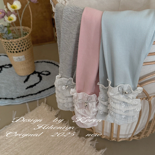 堆堆打底裤 Spring韩国童装 女童韩版 女孩蕾丝打底裤 2025年春秋新款