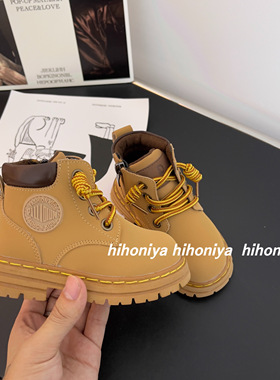 Spring韩国童装亲子2022春秋新款儿童真皮马丁靴