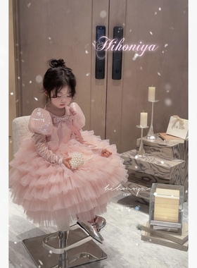 Spring韩国童装2025冬季新款宝宝高端定制甜美蓬蓬礼服裙女童纱裙